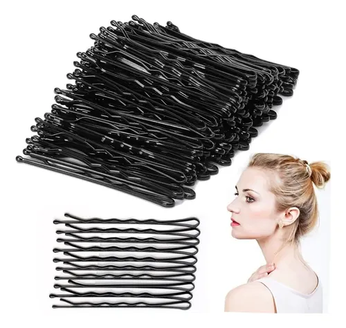 PINZAS NEGRAS PARA PEINADOS CAJA X 100 UNID. (MAYOMI)