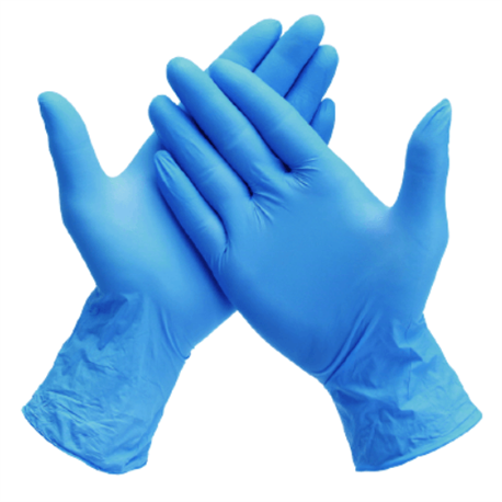 GUANTES DE  NITRILO AZUL TALLA L CAJA X 100 UND (S/M)