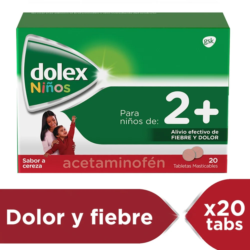 DOLEX 2+ MASTICABLE CAJA X 20 TABLETAS (HALEON)