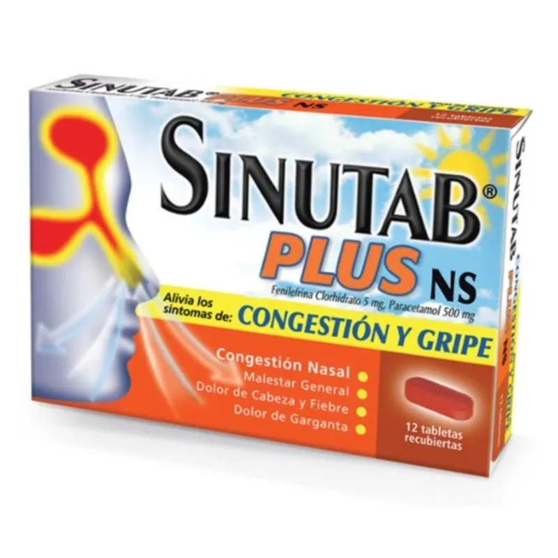 SINUTAB PLUS NS CAJA X 12 TABLETAS