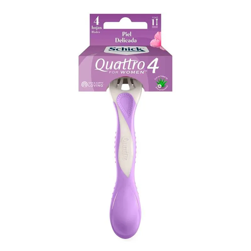 PRESTOBARBA SCHICK 4 HOJAS PIEL DELICADA