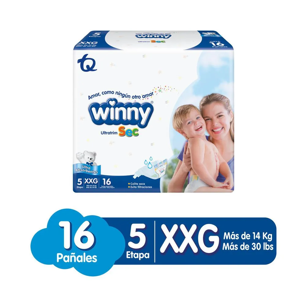 PAÑAL WINNY ULTRATRIM SEC ETAPA 5 PACA X 16 UND