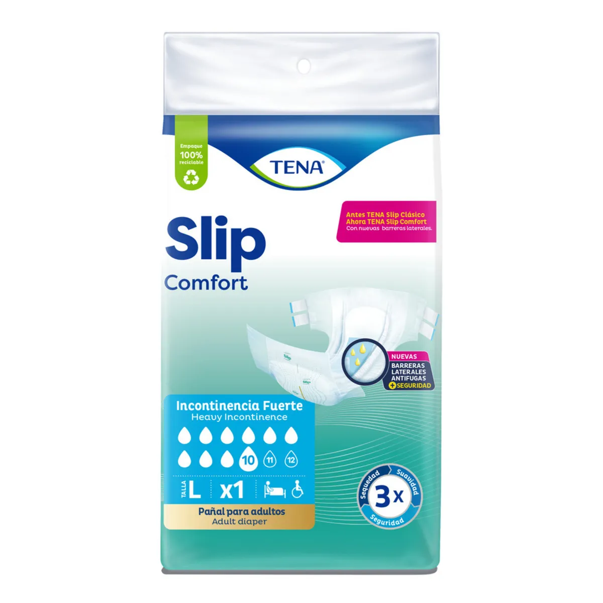 PAÑAL TENA SLIP CONFORT TALLA L BOLSA X UND