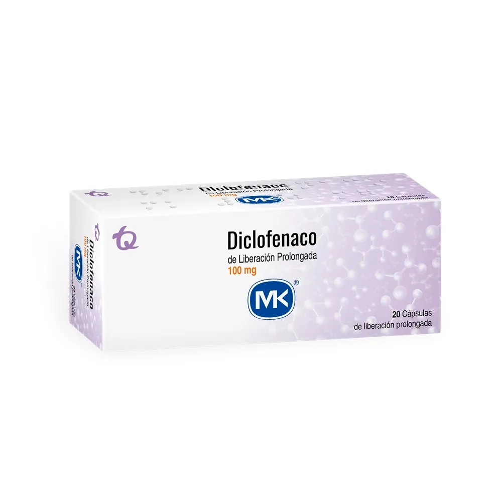 DICLOFENACO 100 MG DE LIBERACION PROLONGADA CAJA X 20 CAPSULAS (MK)