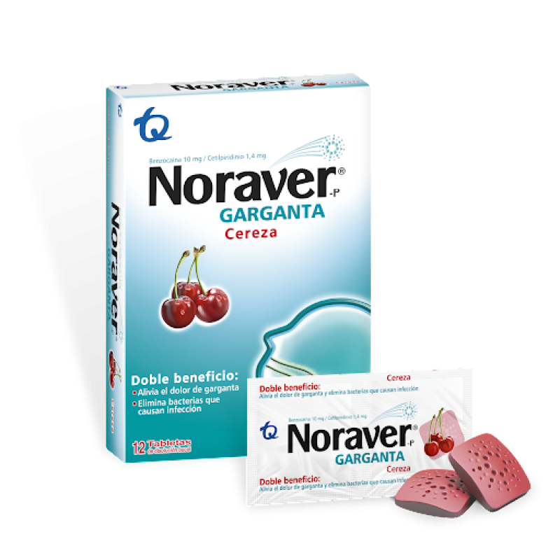 NORAVER GARGANTA CEREZA CAJA X 12 TABLETAS