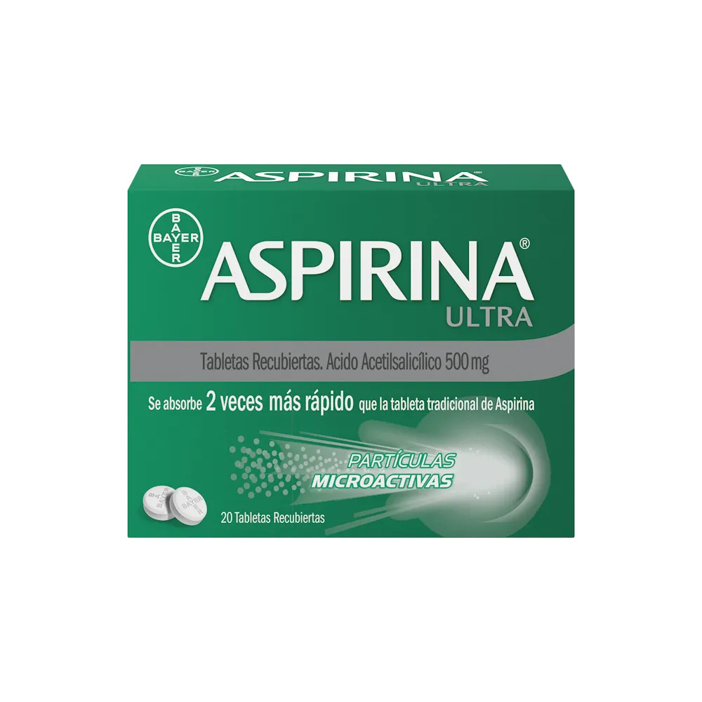 ASPIRINA ULTRA 500 MG CAJA X 20 TABLETAS RECUBIERTAS (BAYER)