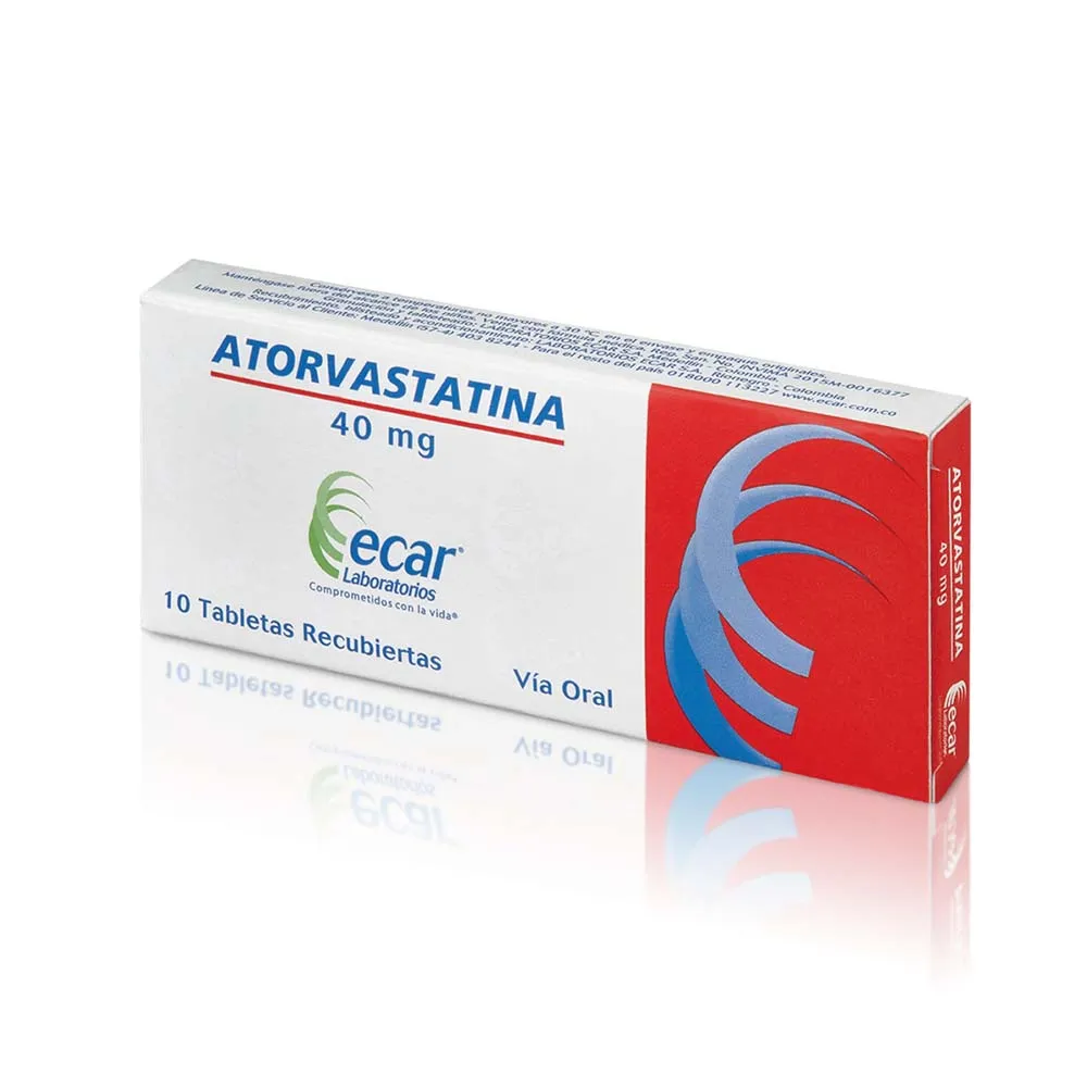 ATORVASTATINA 40 MG CAJA X 500 TABLETAS RECUBIERTAS (ECAR)