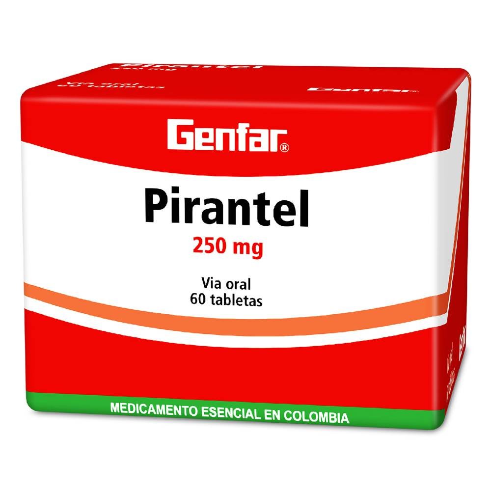 PIRANTEL PAMOATO 250 MG CAJA X 60 TABLETAS (GENFAR)