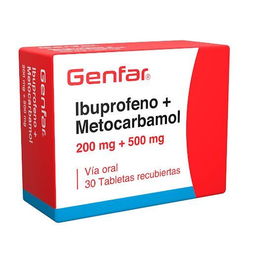 IBUPROFENO 200MG + METOCARBAMOL 500MG CAJA X 30 TABLETAS (GENFAR)
