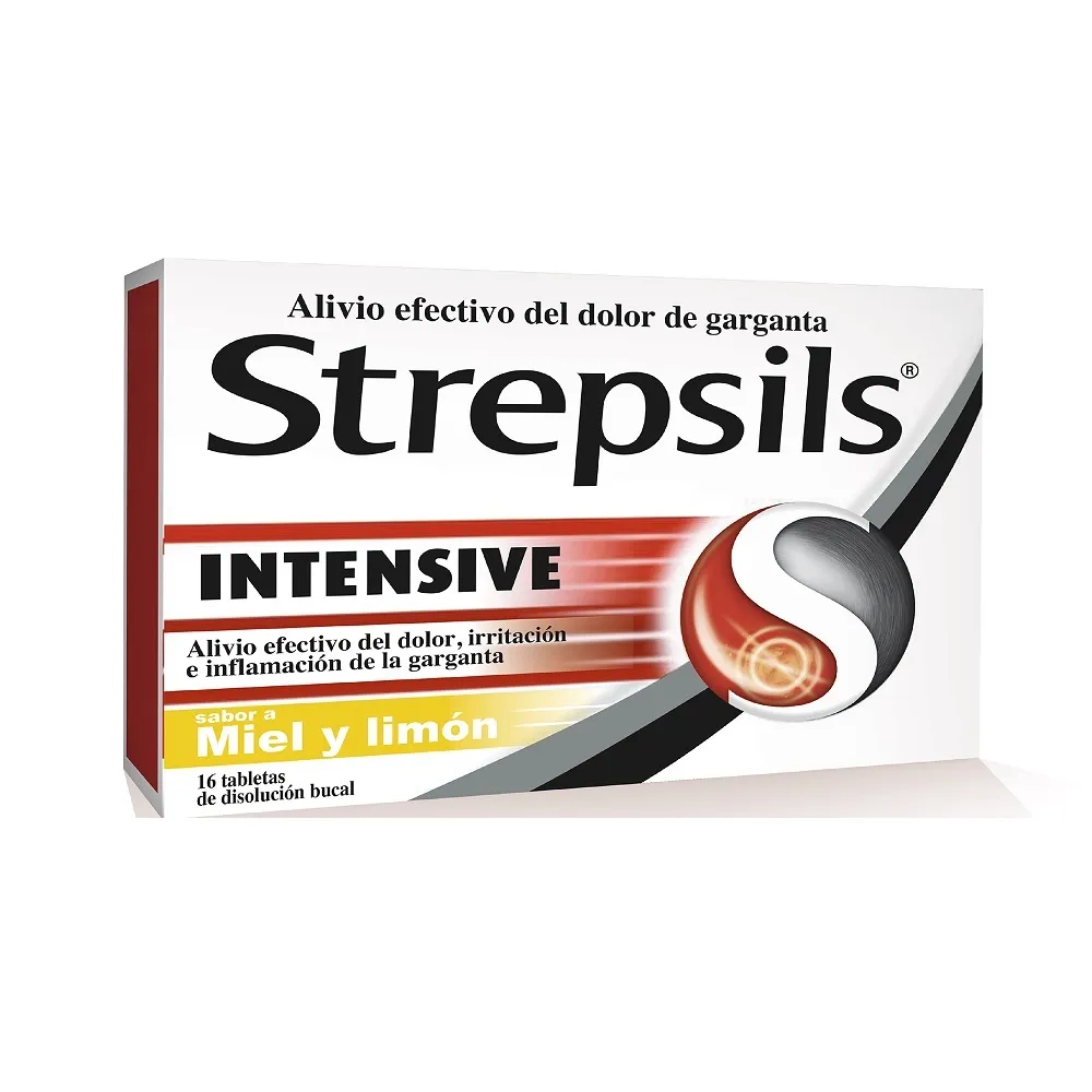 STREPSILS INTENSIVE PARA LA GARGANTA SABOR MIEL Y LIMON CAJA X 16 TABLETAS