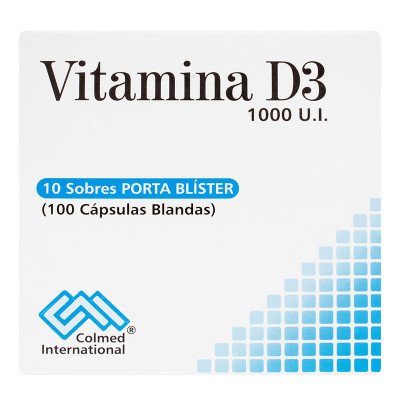 VITAMINA D3 1000 UI CAJA X 100 CAPSULAS BLANDAS (COLMED)