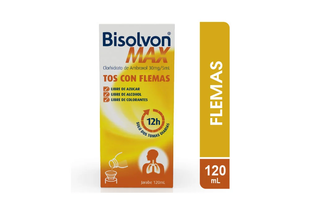 BISOLVON MAX TOS CON FLEMAS JARABE FRASCO X 120 ML (SANOFI)