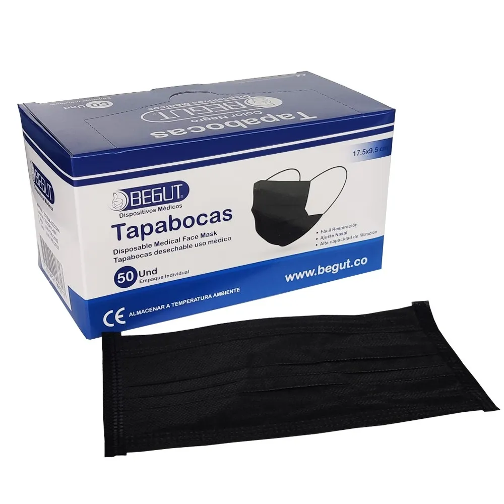 TAPABOCA NEGROS CAJA X 50 UND (S/M)