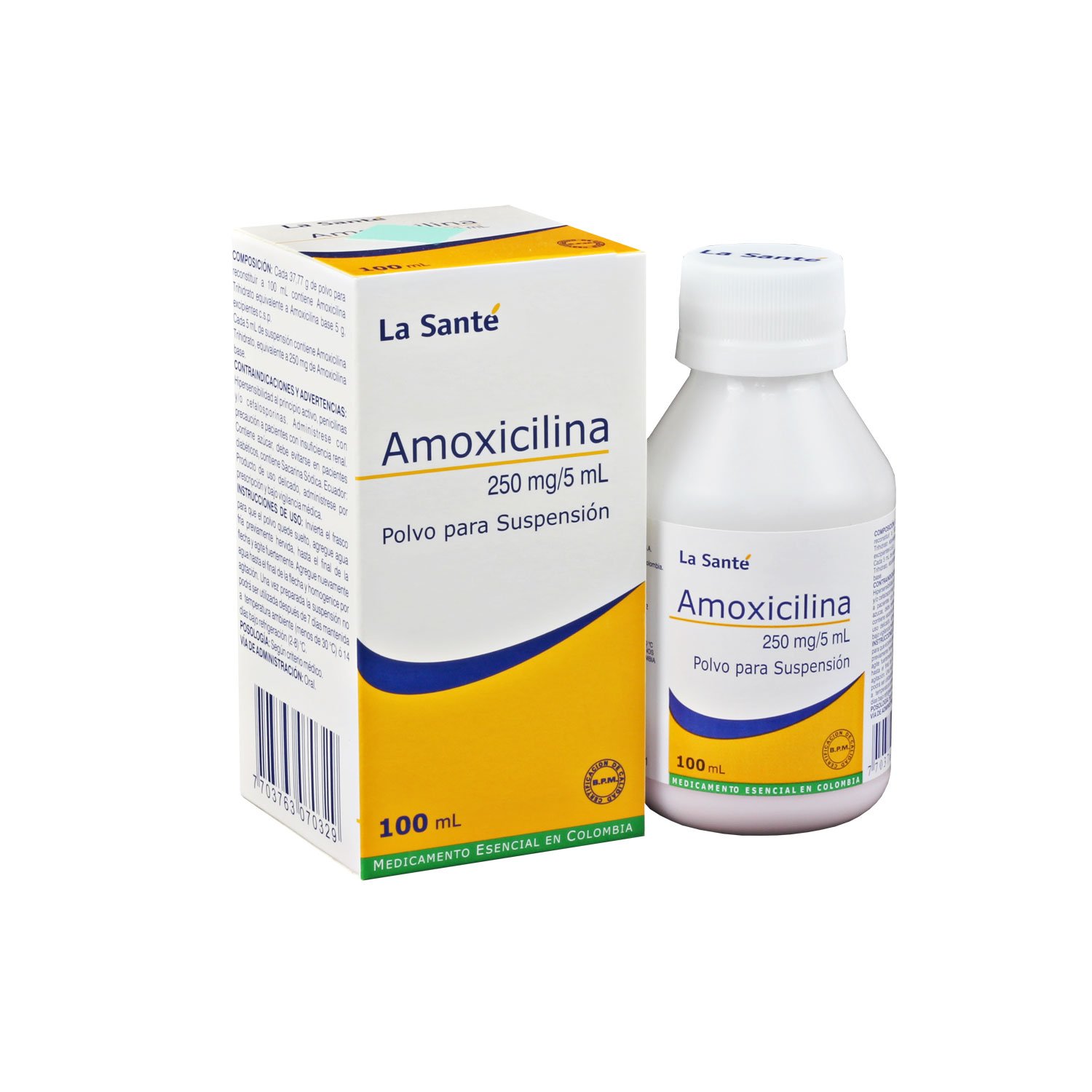 AMOXICILINA SUSPENSION 250 MG/ 5ML FRASCO X 45 ML (LA SANTE)