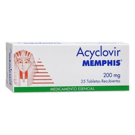 ACYCLOVIR 200 MG CAJA X 25 TABLETAS (MEMPHIS)