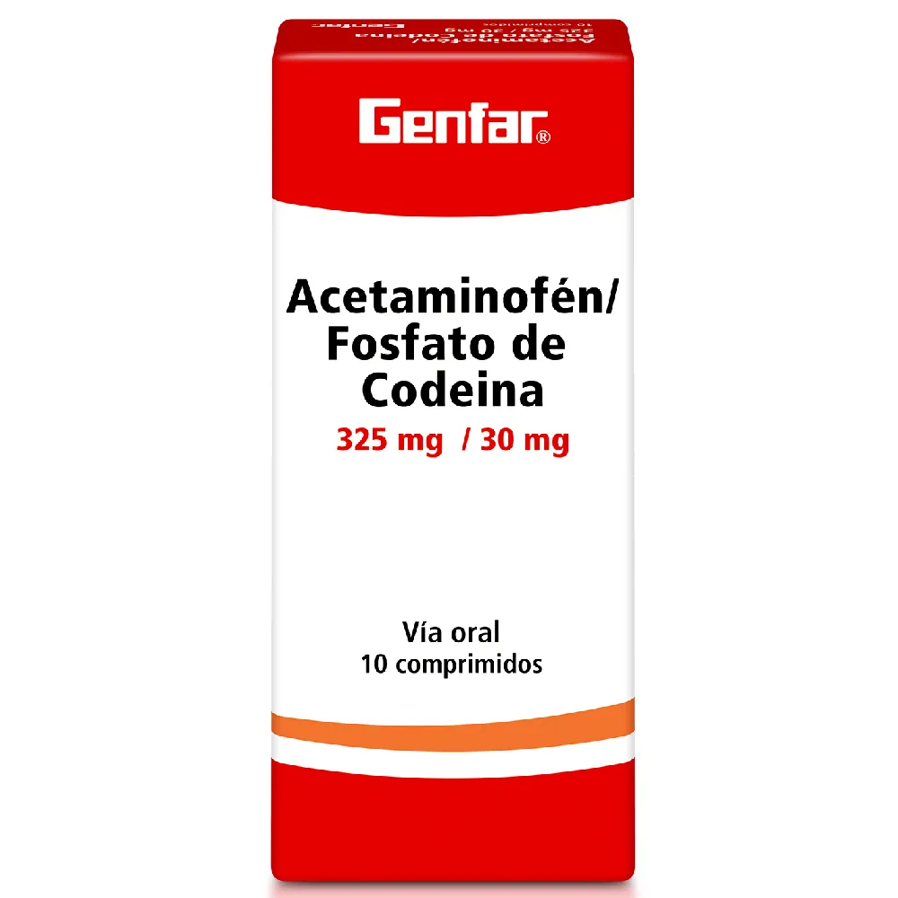 ACETAMINOFEN + CODEINA 325MG/ 30 MG CAJA X 10 TABLETAS (GENFAR)