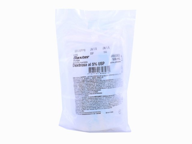 DEXTROSA 5% AGUA DESTILADA BOLSA X 500 ML (BAXTER)