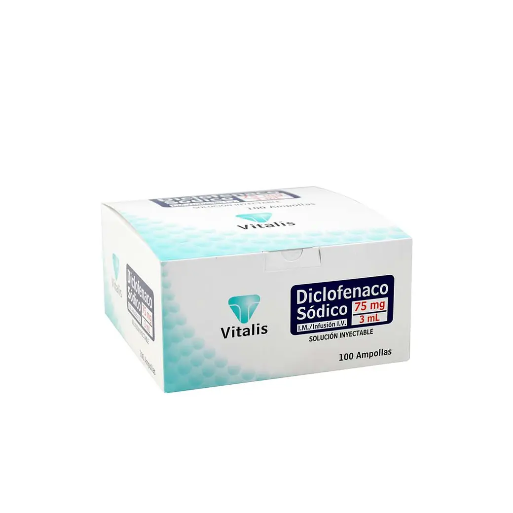 DICLOFENACO SODICO 75MG /3ML CAJA X 100 AMPOLLAS (VITALIS)