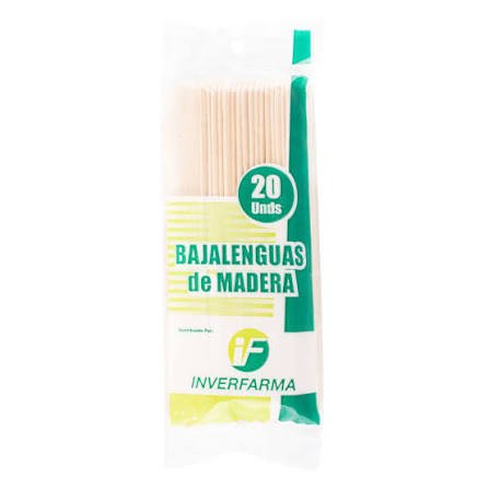 BAJALENGUAS MADERA BOLSA X 20 UND (INVERFARMA)