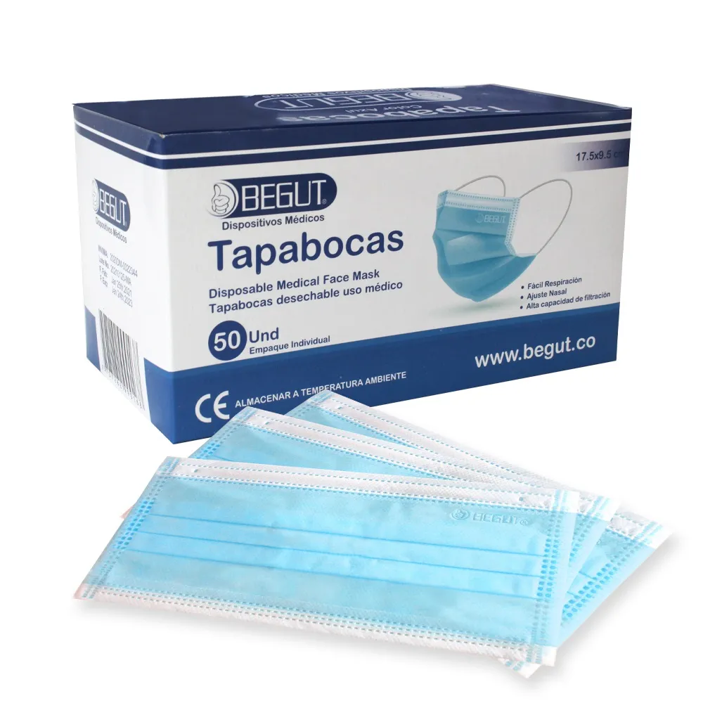 TAPABOCAS AZUL CAJA X 50 UND (S/M)
